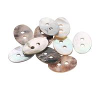 QUARKZMAN 10pcs Boutons En Nacre Perle 0.6" (15mm) 2 Trou Ovale Bouton En Coquille Naturel Pour Couture Vêtement Artisanat Chemise DIY