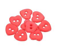 QUARKZMAN 10Pcs Boutons Naturels En Nacre, 2 Trous 11.5mm Forme De Coeur Pour Chemises Manteaux Costes Vestes Jeans Jupes DIY Couture Artisanat, Rouge