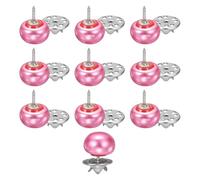QUARKZMAN 10pcs Boutons Perle Rose Rouge Sans Couture 12mm Épingles De Couverture Amovibles Réutilisables Bouton Artisanat pour Chemise Robe DIY Décoration Vêtements