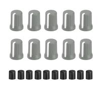 QUARKZMAN 10Pcs Boutons Potentiometre, Remplacement Arbre-D Capuchon Poussoir Caoutchouc Bouton Controle Potentiometre Pour DJ Controller Mixer Console Encodeur Enceinte(Gris Blanc)
