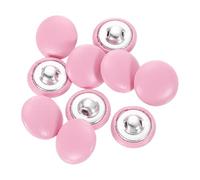 QUARKZMAN 10pcs Boutons Recouverts De Cuir PU 15mm De Diamètre Ronds Avec Tige En Aluminium Boutons De Couture De Remplacement Pour Décoration De Vêtements Accessoires DIY, Rose