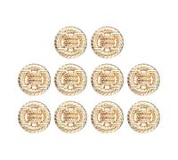 QUARKZMAN 10Pcs Boutons Ronds En Métal 23mm Tige En Alliage Boutons De Couture De Remplacement Corde Nouée Motif Creux Pour Décoration De Vêtements Accessoires DIY, Or