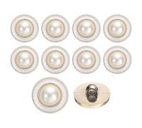 QUARKZMAN 10Pcs Boutons Ronds En Résine Vintage 25mm Pour Vêtements Boutons En Métal Perles Accessoires De Couture Pour Décoration De Manteau Projets DIY, Blanc