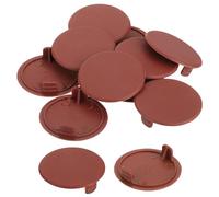 QUARKZMAN 10Pcs Cache-Trous de Charnière, 35mm Diamètre Cache-Trou Dissimulé en Plastique, Capuchons Ronds de Type Affleurant pour Armoire de Meuble, Rouge Marron