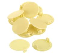 QUARKZMAN 10Pcs Cache-Trous de Charnière, 35mm Diamètre Cache-Trou Dissimulé en Plastique, Capuchons Ronds de Type Affleurant pour Armoire de Meuble, Beige