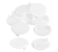 QUARKZMAN 10Pcs Cache-Trous de Charnière, 35mm Diamètre Cache-Trou Dissimulé en Plastique, Capuchons Ronds de Type Affleurant pour Armoire de Meuble, Blanc