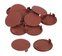 QUARKZMAN 10Pcs Cache-Trous de Charnière, 40mm Diamètre Cache-Trou Dissimulé en Plastique, Capuchons Ronds de Type Affleurant pour Armoire de Meuble, Rouge Marron