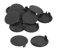 QUARKZMAN 10Pcs Cache-Trous de Charnière, 40mm Diamètre Cache-Trou Dissimulé en Plastique, Capuchons Ronds de Type Affleurant pour Armoire de Meuble, Noir