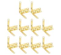 QUARKZMAN 10Pcs Charnière Quadrant, 30x32mm Boîtiers Charnière Avec Bras Retenue Rail Latéral Support résilience À 90 Degrés Pour Boîtes À Bijoux, À bordeaux En Bois, Or Imitation