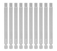 QUARKZMAN 10Pcs Clé À Tête Hexagonale Mèche De Perçage 7/32" SAE 1/4" Tige Hexagonale 4"(100mm) Longueur Acier S2 Magnétique Embouts De Choc Qualité Industrielle Embout De Hexagonal, Gris