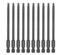 QUARKZMAN 10Pcs Clé À Tête Hexagonale Mèche De Perçage 9/64" SAE 1/4" Tige Hexagonale 4"(100mm) Longueur Acier S2 Magnétique Embouts À Chocs Qualité Industrielle Embout Hexagonal, Noir
