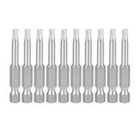 QUARKZMAN 10Pcs Clé À Tête Hexagonale Mèche De Perçage Acier S2 Gris | 9/64" SAE 1/4" Tige Hexagonale 2"(50mm) Longueur, Embout Hexagonal, Magnétique, Embouts De Choc Grade Industriel