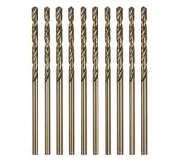 QUARKZMAN 10pcs Cobalt Jobber Perceuse Mèches 2,4 mm /0,094" M35 Haute Vitesse Acier Hss Torsion Perçage Mèche Outil pour Inox Acier Cuivre Bois Plastique et Autres Dur Matériaux
