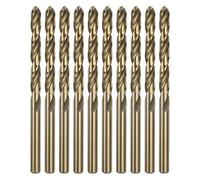 QUARKZMAN 10pcs Cobalt Jobber Perceuse Mèches 6,5 mm /0,256" M35 Haute Vitesse Acier Hss Torsion Perçage Mèche Outil pour Inox Acier Cuivre Bois Plastique et Autres Dur Matériaux