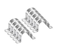 QUARKZMAN 10pcs Colliers de Conduit 1 3/4" 45mm Collier de Tube U M45 Épais | Attache de Tuyau Rigide en Acier Inox, Support en Forme de U avec Deux Trous pour Tube Conduit Fil Cordon