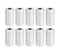 QUARKZMAN 10PCS Corde en Nylon Tressé Solide 3/50 Pouce 1000 Ft Polyvalente Corde Utilité Polypropylene Ligne pour Camping Drapeau Poteau Nœud, Blanc
