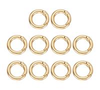 QUARKZMAN 10Pcs Crochets À Ressort Ronds, Anneaux en O De 12.6mm Boucles Clips Ronds Porte-Clés Attache pour Sacs À Main DIY Accessoire Prolongateur De Chaîne, Or Mat