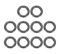 QUARKZMAN 10Pcs Crochets À Ressort Ronds, Anneaux en O De 15.8mm Attaches Clips Ronds Porte-Clés Porte-Clés Clip pour Bags Purses DIY Accessoire Prolongateur De Chaîne, Gris Foncé Mat