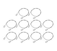 QUARKZMAN 10Pcs de Câbles de Sécurité avec Boucles en Acier Inoxydable de 50cm x 1,5mm, Revêtus de Vinyle, pour Connecter Des Meubles en Extérieur Lors de Vos Déplacements, Couleur Noire