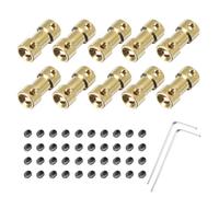 QUARKZMAN 10Pcs de Raccord d'Arbre en Laiton de 5mm à 6mm avec Vis et Clé Hexagonale Coupleur d'Arbre Flexible pour Voiture Modèle Rc, Avion, Roues de Moteur et Pneus d'Arbre