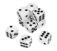 QUARKZMAN 10Pcs des Standard 6 Faces Colorés Points Blancs/Noirs | Set De Des Acrylique D6 Mini Polyédriques À Motif Perlé Pour Jeux De Société