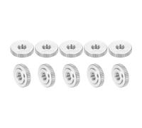 QUARKZMAN 10Pcs Ecrous À Oreilles Moletés M4, 304 Acier Inoxydable Rond Moleté À Tête Plate Avec Trou Traversant Écrou De Serrage, Écrous De Réglage, Type Fin, Argent
