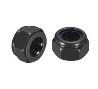 QUARKZMAN 10Pcs Écrous Auto-Serrants Hexagonaux À Insert Nylon M12 x 1.75, 304 Acier Inoxydable Écrous Autofreinants À Insert Nylon Pour Fixations Et De Construction, Noir&Noir