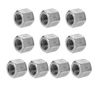QUARKZMAN 10Pcs Ecrous D'Accouplement M12x1.5-Pas, Longueur 17mm En Acier Au Carbone Ecrou Hexagonal Barre Connecteur Filetage Complet Fixations, Ton Argenté