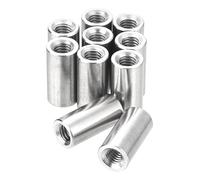 QUARKZMAN 10Pcs Écrous de Soudage Ronds, M6x10x20mm Écrou Femelle à Souder Long - Écrous de Connexion Ronds en Acier Inoxydable 304, Tige de Manchon d'Écrou Barre d'Étude, Argent
