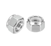 QUARKZMAN 10Pcs Écrous Hexagonaux Autobloquants À Insert Nylon 5/16"-18, Acier Inoxydable 304 Écrou Autobloquant À Insert Nylon Pour Fixations Industrielles Et Construction, Argent&Blanc