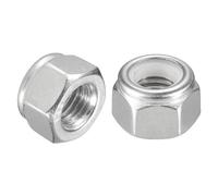 QUARKZMAN 10Pcs Ecrous Hexagonaux Autobloquants À Insert Nylon 5/16"-24, 304 Acier Inoxydable Ecrou Autobloquant À Insert Nylon Pour Fixations Industrielles Et Construction, Argenté&Blanc