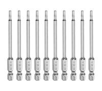 QUARKZMAN 10Pcs Embout À Tête Hexagonale Plate 2.5mm (H2.5) Extrémité 1/4" Tige Hexagonale 80mm (3.15") Long Magnétique Professionnel Acier S2 Métrique Embout Pour Perceuse Clé À Choc
