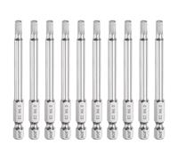 QUARKZMAN 10Pcs Embout À Tête Hexagonale Plate 4mm (H4) Pointe 1/4" Tige Hexagonale 75mm (3") Long Magnétique Professionnel Acier S2 Métrique Embout Hexagonal Pour Perceuse Clé À Choc