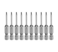 QUARKZMAN 10Pcs Embout de Tournevis Cruciforme Phillips #0 Ph0 Tige Hexagonale de 1/4" Longueur de 50mm en Acier S2 Magnétique pour Tournevis Électrique 2.5mm de Diamètre de Tige