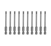 QUARKZMAN 10Pcs Embouts de Tournevis Plats Magnétiques Sl4 4mm en Acier S2Pcs Embouts de Tournevis à Tête Plate 1/4" Tige Hexagonale Embout de Tournevis de Qualité Industrielle de 3" de Long