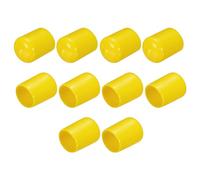 QUARKZMAN 10Pcs Embouts en Caoutchouc de 19 mm (3/4 Pouces) de Diamètre Intérieur, Couvercle d'Extrémité Rond en Vinyle, Protecteurs de Filetage de Vis, Jaune