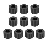 QUARKZMAN 10pcs Entretoises En Aluminium M10, 3/8" ID x 13/16" OD Entretoises Rondes, Entretoises Métalliques Non Filetées pour Vis Boulons M10 3/8", Noir 9/16" Longueur