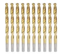 QUARKZMAN 10pcs Forets À Métaux Hélice Titanium 17/64" Diamètre De Perçage Forets En Acier Rapide Pour Métal Trempé, Acier Inoxydable, Fonte, Bois, Plastique