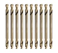QUARKZMAN 10Pcs Forets Cobalt Double Extrémité 3.5mm/0.137" Acier Rapide M35 Forets Twist Corps Trapu Pour Acier Trempé Bois Plastique Fonte
