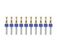 QUARKZMAN 10Pcs Forets PCB 3mm avec Tige de 1/8" en Carbure de Tungstène Revêtus de Titane pour Outil de Perçage Rotatif pour Circuits Imprimés, Bijoux, Gravure CNC