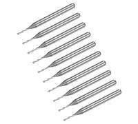 QUARKZMAN 10Pcs Fraises CNC en Spirale de 1,0 mm de Diamètre, Queue de 1/8", Coupe Ascendante à 2 Flûtes en Carbure Massif pour le Fraisage avec Une Longueur de Coupe de 6 mm