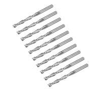 QUARKZMAN 10Pcs Fraises CNC en Spirale de 3,175 mm de Diamètre, Queue de 1/8", à Deux Flûtes en Carbure de Tungstène pour le Fraisage avec Une Longueur de Coupe de 25 mm