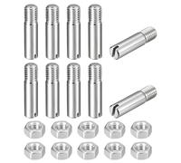 QUARKZMAN 10Pcs Goujon Cylindrique À Fente, M10 x 40mm Acier Inoxydable 304 Goujon À Filetage Externe Vis À Fente Avec Écrou Pour Installation De Meubles D'armoire (GB878)