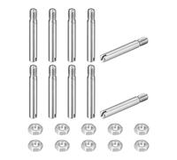 QUARKZMAN 10Pcs Goujon Cylindrique À Fente, M2 x 14mm 304 Acier Inoxydable Goujon À Filetage Externe Vis À Fente Avec Écrou Pour Installation Meuble Cabinet (GB878)