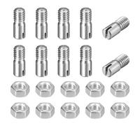 QUARKZMAN 10Pcs Goujon Cylindrique À Fente, M3 x 6mm 304 Acier Inoxydable Goujon À Filetage Externe Vis À Fente Avec Écrou Pour Installation Meuble Cabinet (GB878)