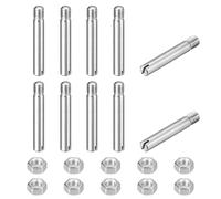 QUARKZMAN 10Pcs Goujon Cylindrique À Fente, M4 x 25mm 304 Acier Inoxydable Goujon À Filetage Externe Vis À Fente Avec Écrou Pour Installation Meuble Cabinet (GB878)