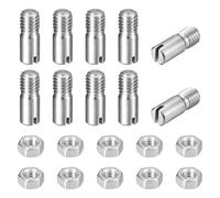 QUARKZMAN 10Pcs Goujon Cylindrique À Fente, M6 x 16mm 304 Acier Inoxydable Goujon À Filetage Externe Vis À Fente Avec Écrou Pour Installation Meuble Cabinet (GB878)