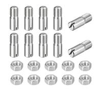 QUARKZMAN 10Pcs Goujon Cylindrique À Fente, M8 x 22mm 304 Acier Inoxydable Goujon À Filetage Externe Vis À Fente Avec Écrou Pour Installation Meuble Cabinet (GB878)