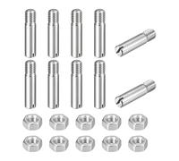 QUARKZMAN 10Pcs Goujon Cylindrique À Fente, M8 x 35mm 304 Acier Inoxydable Goujon À Filetage Externe Vis À Fente Avec Écrou Pour Installation Meuble Cabinet (GB878)