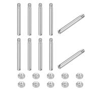 QUARKZMAN 10Pcs Goupille Cylindrique À Fente, M3 x 30mm 304 Acier Inoxydable Goujon À Filetage Externe avec Écrou(GB878)